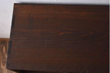 レトロ家具　昭和レトロ　古い木の質感が味わい深いアンティーク収納棚(戸棚、下駄箱)(2)