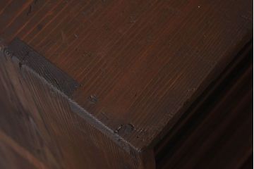 レトロ家具　昭和レトロ　古い木の質感が味わい深いアンティーク収納棚(戸棚、下駄箱)(2)