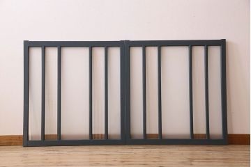 ペイント建具　すり・モールガラス入り!アンティークガラス戸2枚セット(窓)