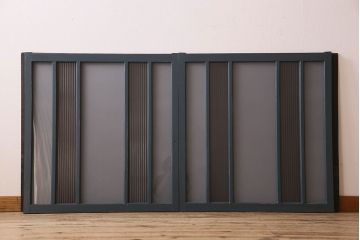 ペイント建具　すり・モールガラス入り!アンティークガラス戸2枚セット(窓)