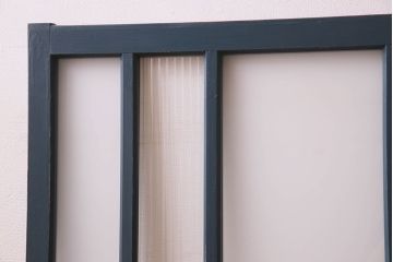 ペイント建具　すり・モールガラス入り!アンティークガラス戸2枚セット(窓)