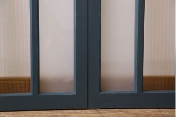 ペイント建具　すり・モールガラス入り!アンティークガラス戸2枚セット(窓)