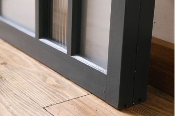 ペイント建具　すり・モールガラス入り!アンティークガラス戸2枚セット(窓)