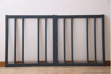 ペイント建具　すり・モールガラス入り!アンティークガラス戸2枚セット(窓)