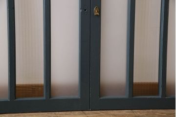 ペイント建具　すり・モールガラス入り!アンティークガラス戸2枚セット(窓)