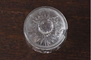 アンティーク雑貨　イギリスビンテージ　お洒落なデザインのガラス製シュガーポット(小物入れ)