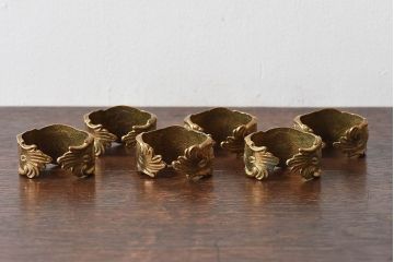 アンティーク雑貨　フランス製　優雅なフォルムなナプキンリング6個セット