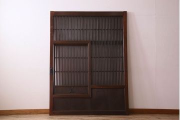 和製アンティーク　ケヤキ・カバ材　上質なデザインの蔵戸(引き戸、くぐり戸、玄関戸)