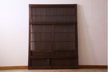 和製アンティーク　ケヤキ・カバ材　上質なデザインの蔵戸(引き戸、くぐり戸、玄関戸)