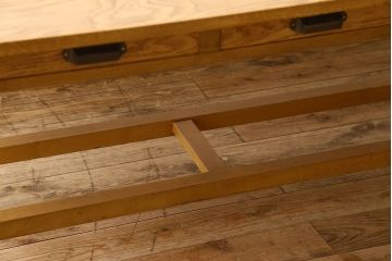 アンティーク家具　和製アンティーク　オーク材の両面引き出し付き特大作業台(ダイニングテーブル)