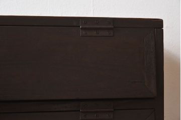 レトロ家具　和製アンティーク　古い木製のレトロなパタパタ収納棚(下駄箱)