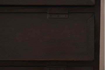 レトロ家具　和製アンティーク　古い木製のレトロなパタパタ収納棚(下駄箱)