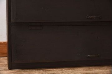 レトロ家具　和製アンティーク　古い木製のレトロなパタパタ収納棚(下駄箱)