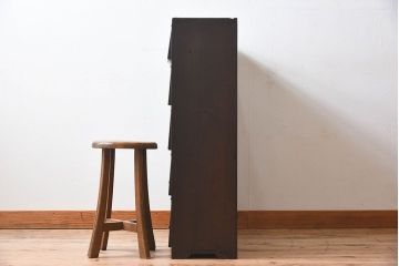 レトロ家具　和製アンティーク　古い木製のレトロなパタパタ収納棚(下駄箱)