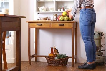 レトロ家具　昭和レトロ　栓材　使い勝手の良い小振りな平机(コンソールテーブル)