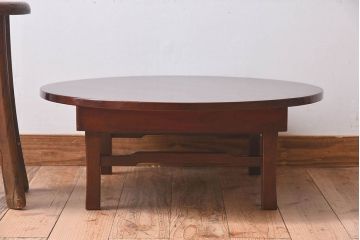 アンティーク家具　天板一枚板!総ケヤキ材の重厚なちゃぶ台