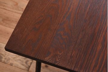 リメイク品　オーク材製天板の鉄脚テーブル(平机)(1)