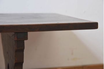 アンティーク雑貨　総ケヤキ材　天板一枚板!古い木の質感が味わい深い文机(1)