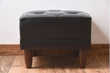 カリモク家具　ビンテージ　レトロなデザインのオットマン(スツール)(2)