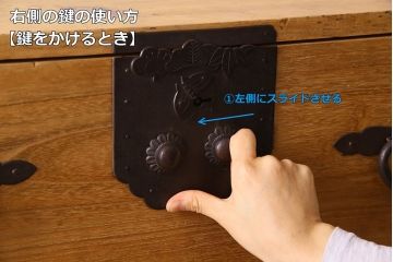 アンティーク家具　和製アンティーク　前面桐材の小振りな重ね二本松箪笥(衣装箪笥、桐箪笥、桐たんす)