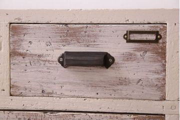 アンティーク家具　アンティークペイント　ネームプレート付き!シャビーなペイントがお洒落なローボード(ローチェスト)