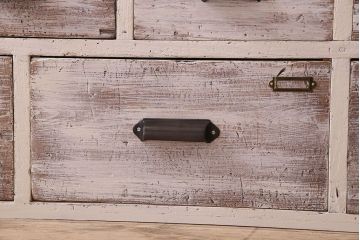 アンティーク家具　アンティークペイント　ネームプレート付き!シャビーなペイントがお洒落なローボード(ローチェスト)