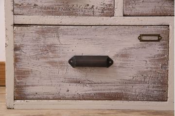 アンティーク家具　アンティークペイント　ネームプレート付き!シャビーなペイントがお洒落なローボード(ローチェスト)