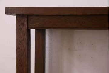 レトロ家具　昭和レトロ　棚付き!小振りなサイズのすっきりとしたサイドテーブル(花台)