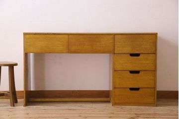 レトロ家具　昭和レトロ　古い木製のシンプルな片袖机