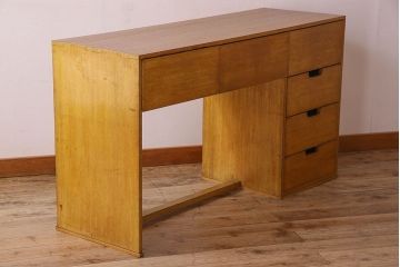 レトロ家具　昭和レトロ　古い木製のシンプルな片袖机