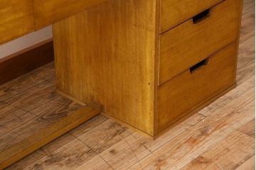 レトロ家具　昭和レトロ　古い木製のシンプルな片袖机