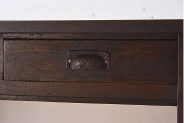 レトロ家具　大正〜昭和期　栓材製　薄型で使いやすいレトロな平机(コンソールテーブル)