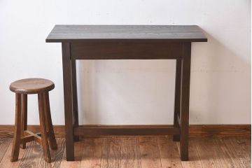 レトロ家具　大正〜昭和期　栓材製　薄型で使いやすいレトロな平机(コンソールテーブル)