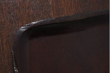 紫檀材　一枚板から刳り貫いた重厚感のあるお盆(トレー)
