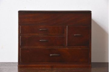 アンティーク雑貨　昭和レトロ　上品な色合いが素敵な小引き出し(裁縫箱)