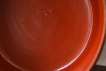 明治〜大正期　総ケヤキ材刳り貫き　漆塗りが美しい菓子入れ