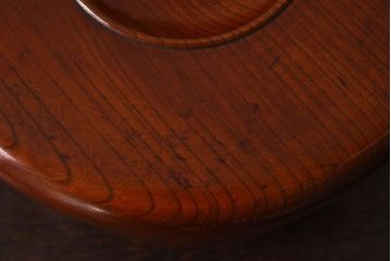 明治〜大正期　総ケヤキ材刳り貫き　漆塗りが美しい菓子入れ