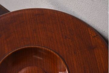 明治〜大正期　総ケヤキ材刳り貫き　漆塗りが美しい菓子入れ