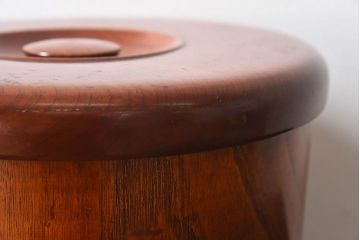 明治〜大正期　総ケヤキ材刳り貫き　漆塗りが美しい菓子入れ