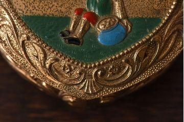 アンティーク雑貨　イギリスアンティーク　可愛らしいハート形のジュエリーケース(小物入れ、小物収納箱)