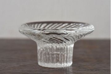 アンティーク雑貨　イギリスビンテージ　ガラス製キャンドルホルダー(ろうそく立て)2個セット