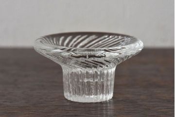 アンティーク雑貨　イギリスビンテージ　ガラス製キャンドルホルダー(ろうそく立て)2個セット