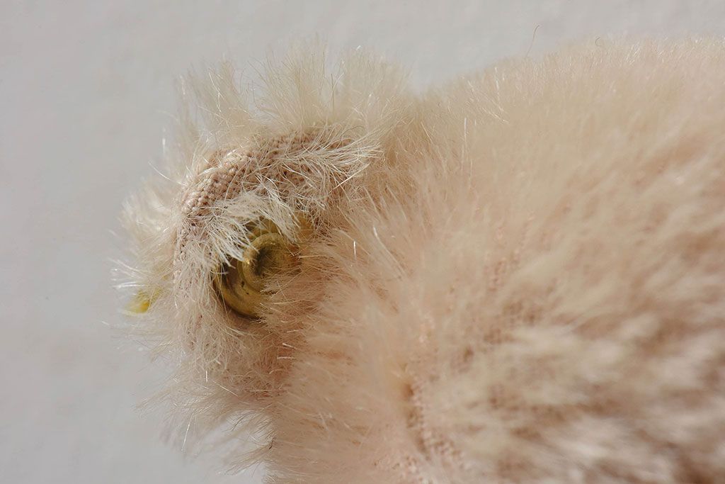 アンティーク雑貨　シュタイフ社　タグ付き!水色のリボンが可愛らしいテディベア