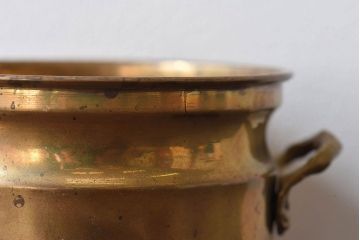 アンティーク雑貨　アメリカビンテージ　真鍮　古い質感が味わい深い小振りなバケツ
