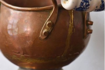 アンティーク雑貨　イギリスアンティーク　真鍮　小振りなコールバケツ