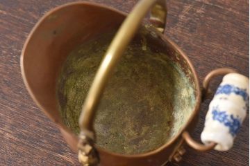 アンティーク雑貨　イギリスアンティーク　真鍮　小振りなコールバケツ