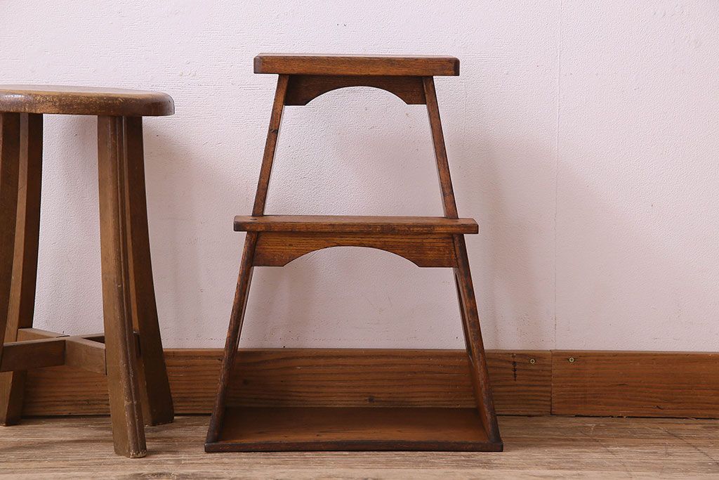 アンティーク雑貨　大正〜昭和期　栓材　古い木の風合いが味わい深いふみ台