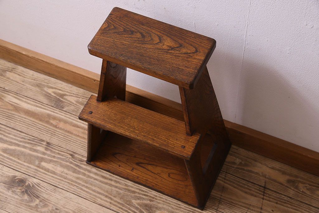 アンティーク雑貨　大正〜昭和期　栓材　古い木の風合いが味わい深いふみ台