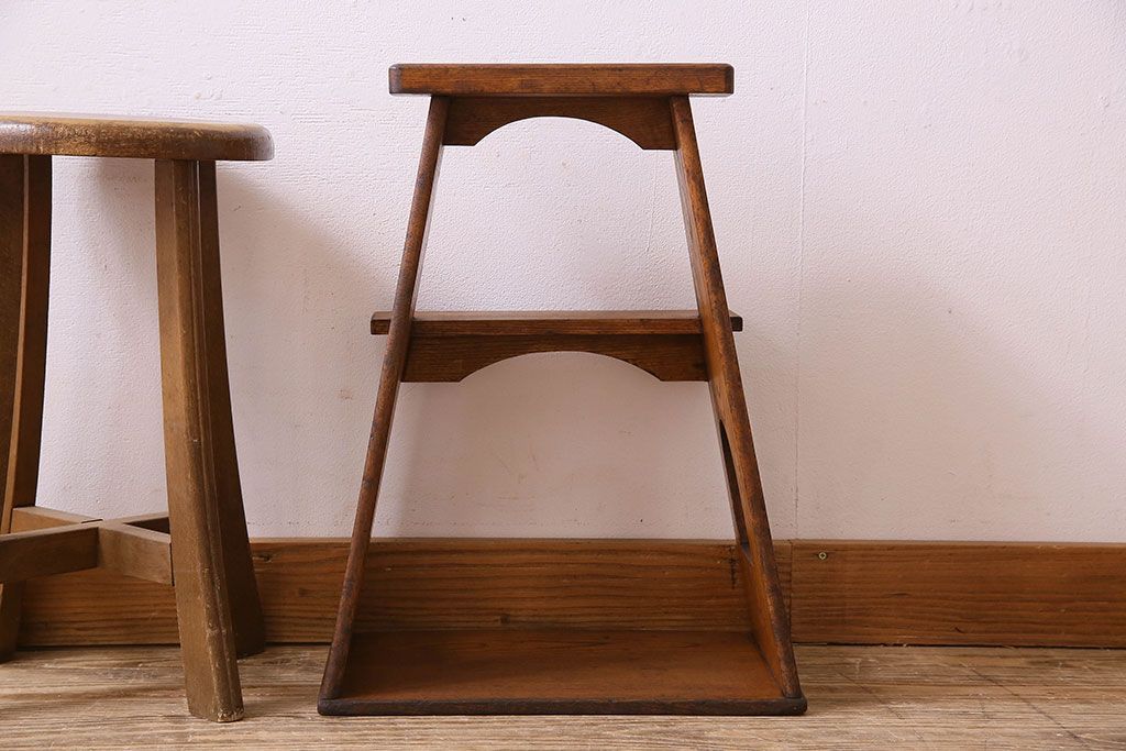 アンティーク雑貨　大正〜昭和期　栓材　古い木の風合いが味わい深いふみ台