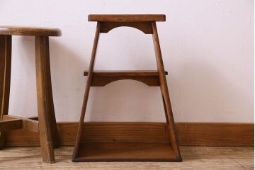 アンティーク雑貨　大正〜昭和期　栓材　古い木の風合いが味わい深いふみ台